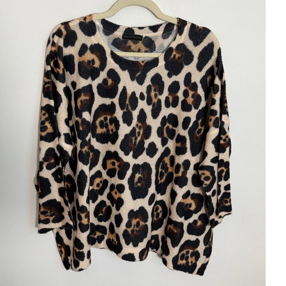 Nally‎ & Millie Leopard Print Sweater One size